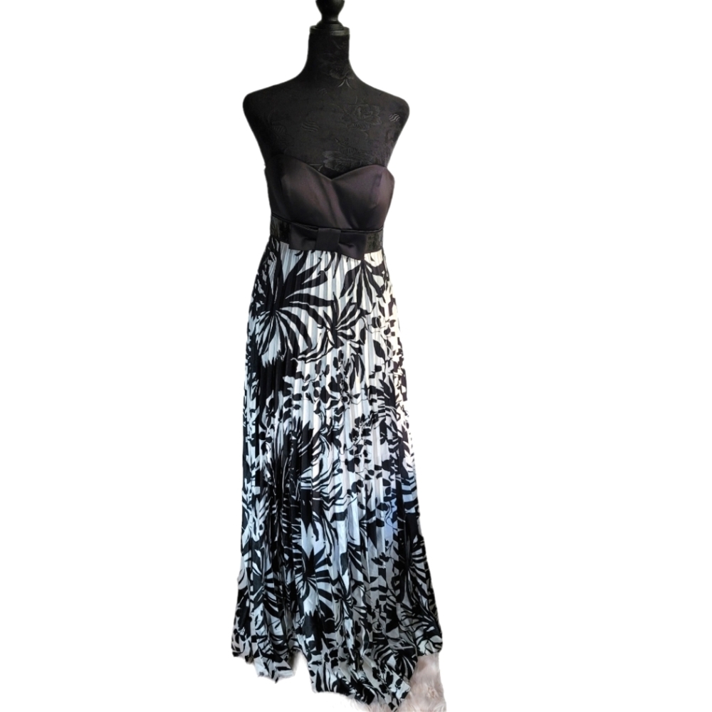 Js Collections Strapless Gown With Pleated Skirt - image 1